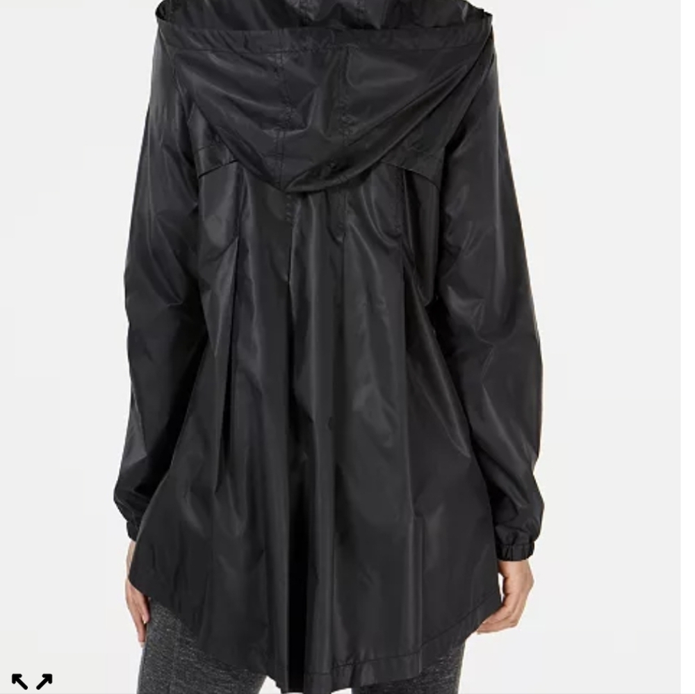 Ideology Black Rain Jacket with Hood - Picture 2 of 6